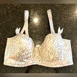 Chantal Thomass Pink Leopard Bow Print bralette coquette agent provocateur 32DD